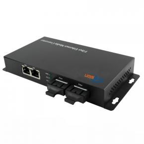 10/100 / 1000M 2Fiber + 2RJ45 Ports Duplex Fiber Media Converter