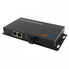 10/100/1000M 1Fiber+2RJ45 Ports Media Converter