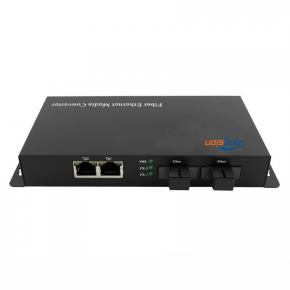 10/100/1000M 2Fiber+2RJ45 Ports Simplex Fiber Media Converter